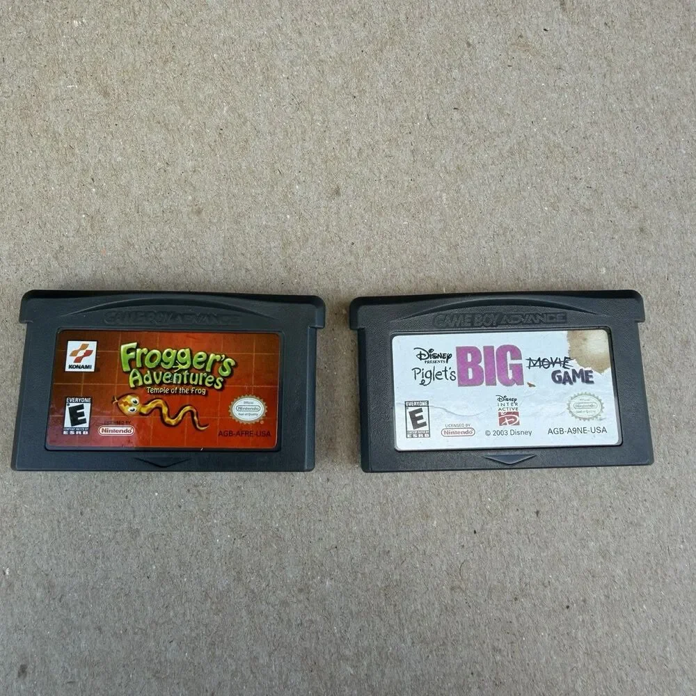 Frogger's Adventures 1 & Piglets Big GameBoy Advance Game Cartridges Tested